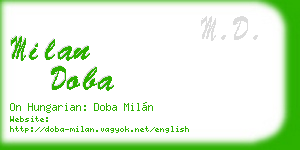 milan doba business card